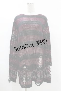 画像1: KILL STAR / Cassius Knit Sweater XS 黒×ダークパープル H-25-03-09-035-SL-TO-KB-ZH