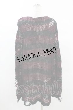 画像2: KILL STAR / Cassius Knit Sweater XS 黒×ダークパープル H-25-03-09-036-SL-TO-KB-ZH