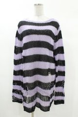 KILL STAR / Lavendar Mist Knit Sweater M 黒×ラベンダー H-25-03-09-038-SL-TO-KB-ZH