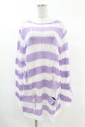 KILL STAR / Viola Knit Sweater S ホワイト×パープル H-25-03-09-040-SL-TO-KB-ZH