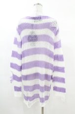 画像2: KILL STAR / Viola Knit Sweater S ホワイト×パープル H-25-03-09-041-SL-TO-KB-OS (2)