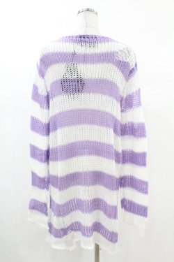 画像2: KILL STAR / Viola Knit Sweater S ホワイト×パープル H-25-03-09-042-SL-TO-KB-ZH