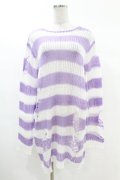 KILL STAR / Viola Knit Sweater S ホワイト×パープル H-25-03-09-043-SL-TO-KB-ZH
