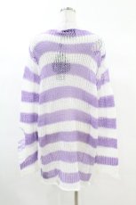 画像2: KILL STAR / Viola Knit Sweater S ホワイト×パープル H-25-03-09-043-SL-TO-KB-ZI (2)