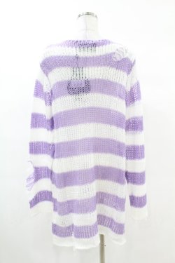 画像2: KILL STAR / Viola Knit Sweater XS ホワイト×パープル H-25-03-09-046-SL-TO-KB-ZH