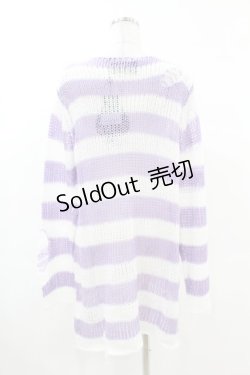 画像2: KILL STAR / Viola Knit Sweater XS ホワイト×パープル H-25-03-09-046-SL-TO-KB-ZH