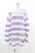 KILL STAR / Viola Knit Sweater XS ホワイト×パープル H-25-03-09-047-SL-TO-KB-ZH