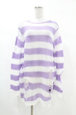 画像1: KILL STAR / Viola Knit Sweater XS ホワイト×パープル H-25-03-09-047-SL-TO-KB-ZH (1)