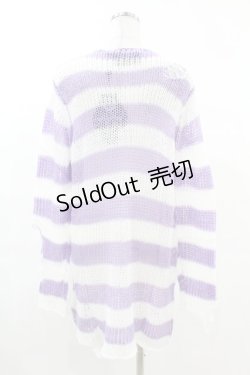 画像2: KILL STAR / Viola Knit Sweater XS ホワイト×パープル H-25-03-09-048-SL-TO-KB-ZI