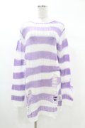 KILL STAR / Viola Knit Sweater XS ホワイト×パープル H-25-03-09-049-SL-TO-KB-ZI