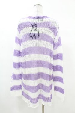 画像2: KILL STAR / Viola Knit Sweater XS ホワイト×パープル H-25-03-09-049-SL-TO-KB-ZI