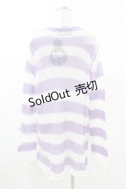 画像2: KILL STAR / Viola Knit Sweater XS ホワイト×パープル H-25-03-09-049-SL-TO-KB-ZI