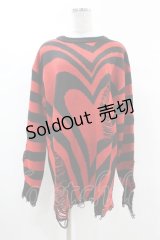 KILL STAR / Libi Sweater M 黒×赤 H-25-03-09-050-SL-TO-KB-ZH