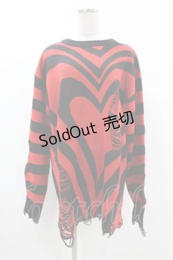 画像1: KILL STAR / Libi Sweater M 黒×赤 H-25-03-09-050-SL-TO-KB-ZH