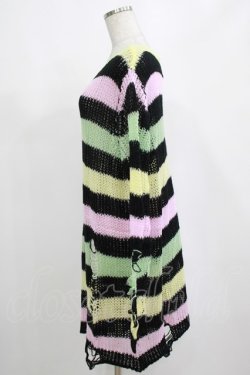 画像2: KILL STAR / Liqorice Knit Sweater M 黒×ピンク×ミント×イエロー H-25-03-10-034-SL-TO-KB-ZT206