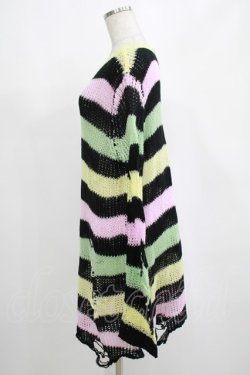 画像2: KILL STAR / Liqorice Knit Sweater M 黒×ピンク×ミント×イエロー H-25-03-10-035-SL-TO-KB-ZH