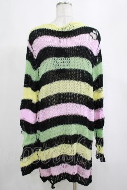 画像3: KILL STAR / Liqorice Knit Sweater M 黒×ピンク×ミント×イエロー H-25-03-10-035-SL-TO-KB-ZH