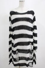 画像1: KILL STAR / Pugsley Knit Sweater M 黒×白 H-25-03-10-036-SL-TO-KB-ZH (1)