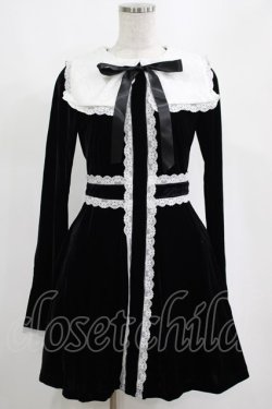 画像1: KILL STAR / Infinity Coven Long Sleeve Dress XS 黒×白 H-25-03-10-004-SL-OP-KB-ZH
