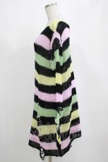 画像2: KILL STAR / Liqorice Knit Sweater M 黒×ピンク×ミント×イエロー H-25-03-10-037-SL-TO-KB-ZH (2)