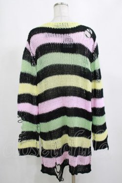 画像3: KILL STAR / Liqorice Knit Sweater M 黒×ピンク×ミント×イエロー H-25-03-10-037-SL-TO-KB-ZH