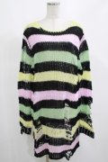 KILL STAR / Liqorice Knit Sweater M 黒×ピンク×ミント×イエロー H-25-03-10-038-SL-TO-KB-ZH