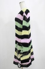 画像2: KILL STAR / Liqorice Knit Sweater M 黒×ピンク×ミント×イエロー H-25-03-10-040-SL-TO-KB-ZH (2)