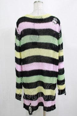 画像3: KILL STAR / Liqorice Knit Sweater M 黒×ピンク×ミント×イエロー H-25-03-10-040-SL-TO-KB-ZH