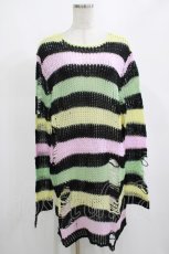 画像1: KILL STAR / Liqorice Knit Sweater M 黒×ピンク×ミント×イエロー H-25-03-10-041-SL-TO-KB-ZI (1)