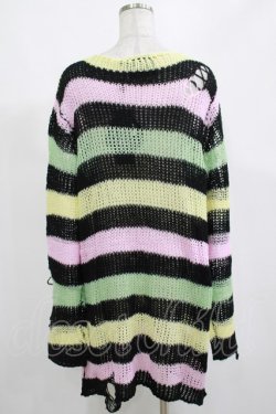 画像3: KILL STAR / Liqorice Knit Sweater M 黒×ピンク×ミント×イエロー H-25-03-10-041-SL-TO-KB-ZH
