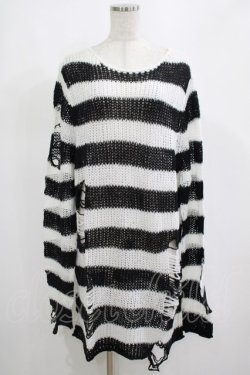 画像1: KILL STAR / Pugsley Knit Sweater M 黒×白 H-25-03-10-042-SL-TO-KB-ZH