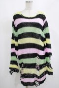 KILL STAR / Liqorice Knit Sweater M 黒×ピンク×ミント×イエロー H-25-03-10-043-SL-TO-KB-ZH