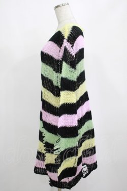 画像2: KILL STAR / Liqorice Knit Sweater M 黒×ピンク×ミント×イエロー H-25-03-10-043-SL-TO-KB-ZH