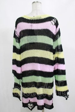 画像3: KILL STAR / Liqorice Knit Sweater M 黒×ピンク×ミント×イエロー H-25-03-10-043-SL-TO-KB-ZH