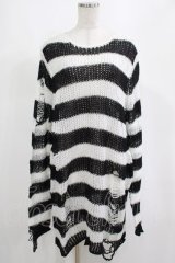 KILL STAR / Pugsley Knit Sweater M 黒×白 H-25-03-10-044-SL-TO-KB-ZH