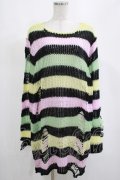 KILL STAR / Liqorice Knit Sweater L 黒×ピンク×ミント×イエロー H-25-03-10-045-SL-TO-KB-ZH