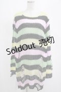 KILL STAR / Liqorice Knit Sweater L 黒×ピンク×ミント×イエロー H-25-03-10-045-SL-TO-KB-ZH