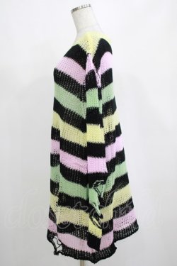画像2: KILL STAR / Liqorice Knit Sweater L 黒×ピンク×ミント×イエロー H-25-03-10-045-SL-TO-KB-ZH