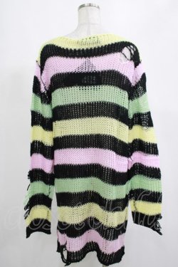 画像3: KILL STAR / Liqorice Knit Sweater L 黒×ピンク×ミント×イエロー H-25-03-10-045-SL-TO-KB-ZH