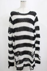 KILL STAR / Pugsley Knit Sweater M 黒×白 H-25-03-10-046-SL-TO-KB-ZH