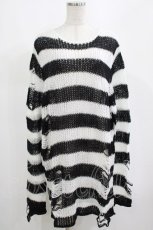 画像1: KILL STAR / Pugsley Knit Sweater M 黒×白 H-25-03-10-046-SL-TO-KB-ZH (1)
