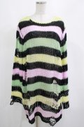 KILL STAR / Liqorice Knit Sweater L 黒×ピンク×ミント×イエロー H-25-03-10-047-SL-TO-KB-ZH