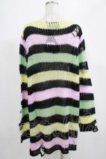 画像3: KILL STAR / Liqorice Knit Sweater L 黒×ピンク×ミント×イエロー H-25-03-10-047-SL-TO-KB-ZH (3)