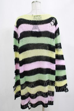画像3: KILL STAR / Liqorice Knit Sweater L 黒×ピンク×ミント×イエロー H-25-03-10-047-SL-TO-KB-ZH