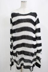 KILL STAR / Pugsley Knit Sweater M 黒×白 H-25-03-10-048-SL-TO-KB-ZH