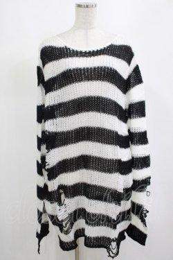 画像1: KILL STAR / Pugsley Knit Sweater M 黒×白 H-25-03-10-048-SL-TO-KB-ZH
