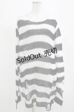 画像1: KILL STAR / Pugsley Knit Sweater M 黒×白 H-25-03-10-048-SL-TO-KB-ZH
