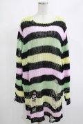 KILL STAR / Liqorice Knit Sweater L 黒×ピンク×ミント×イエロー H-25-03-10-049-SL-TO-KB-ZH