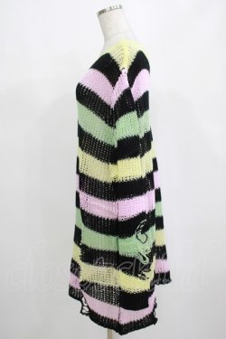 画像2: KILL STAR / Liqorice Knit Sweater L 黒×ピンク×ミント×イエロー H-25-03-10-049-SL-TO-KB-ZH