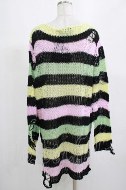画像3: KILL STAR / Liqorice Knit Sweater L 黒×ピンク×ミント×イエロー H-25-03-10-049-SL-TO-KB-ZH